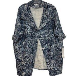 NWT ANTHROPOLOGIE dRA Harvey Jacket Open Blazer One Size Blue White Floral